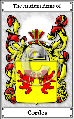 Cordes Family Crest Download (JPG) Book Plated - 600 DPI