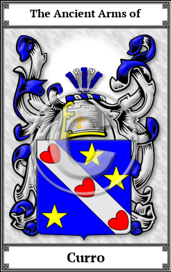 Curro Family Crest Download (JPG)  Book Plated - 150 DPI