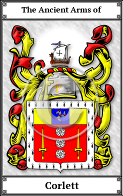 Corlett Family Crest Download (JPG)  Book Plated - 150 DPI
