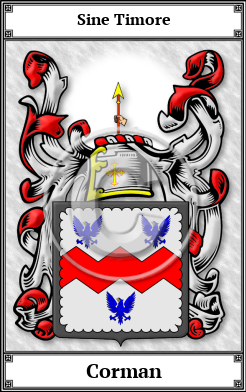 Corman Family Crest Download (JPG) Book Plated - 600 DPI
