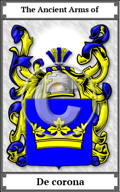 De corona Family Crest Download (JPG)  Book Plated - 150 DPI