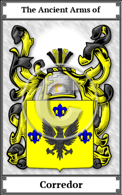 Corredor Family Crest Download (JPG) Book Plated - 600 DPI