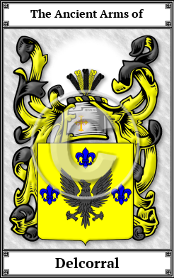 Delcorral Family Crest Download (JPG) Book Plated - 600 DPI