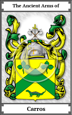 Carros Family Crest Download (JPG)  Book Plated - 150 DPI