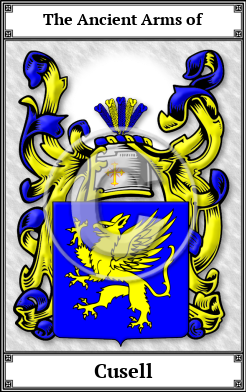 Cusell Family Crest Download (JPG)  Book Plated - 150 DPI
