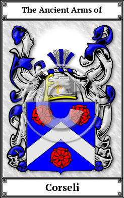 Corseli Family Crest Download (JPG)  Book Plated - 150 DPI