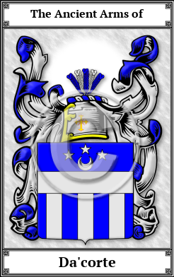Da'corte Family Crest Download (JPG)  Book Plated - 150 DPI
