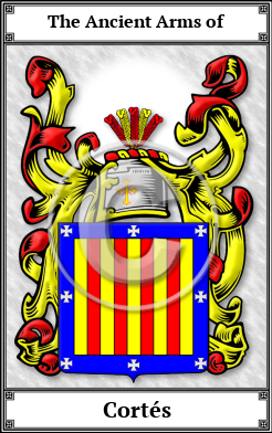 Cortés Family Crest Download (JPG) Book Plated - 600 DPI
