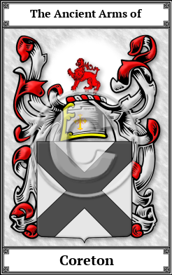 Coreton Family Crest Download (JPG)  Book Plated - 150 DPI