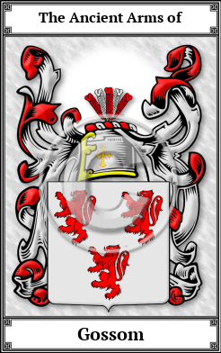 Gossom Family Crest Download (JPG)  Book Plated - 150 DPI
