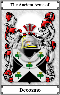 Decosmo Family Crest Download (JPG)  Book Plated - 150 DPI