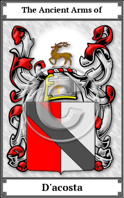 D'acosta Family Crest Download (JPG)  Book Plated - 150 DPI