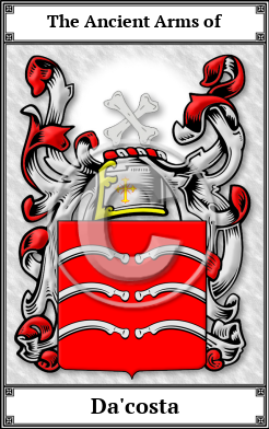 Da'costa Family Crest Download (JPG)  Book Plated - 150 DPI