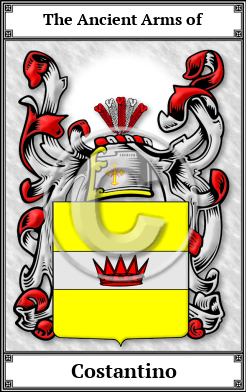 Costantino Family Crest Download (JPG)  Book Plated - 150 DPI