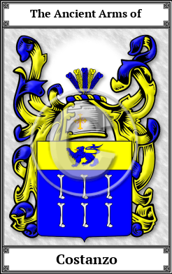 Costanzo Family Crest Download (JPG)  Book Plated - 150 DPI