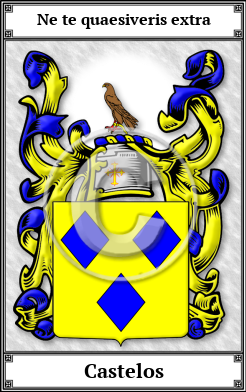 Castelos Family Crest Download (JPG) Book Plated - 600 DPI