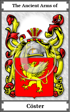 Cöster Family Crest Download (JPG) Book Plated - 150 DPI