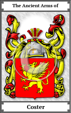 Coster Family Crest Download (JPG) Book Plated - 600 DPI