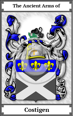 Costigen Family Crest Download (JPG) Book Plated - 600 DPI