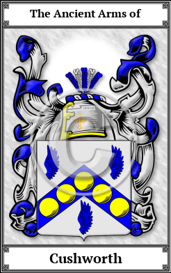 Cushworth Family Crest Download (JPG)  Book Plated - 150 DPI
