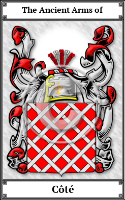 Côté Family Crest Download (JPG) Book Plated - 600 DPI
