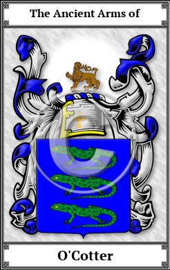 O'Cotter Family Crest Download (JPG)  Book Plated - 150 DPI