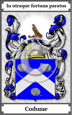 Codume Family Crest Download (JPG) Book Plated - 600 DPI