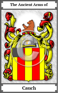 Cauch Family Crest Download (JPG)  Book Plated - 150 DPI