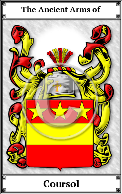 Coursol Family Crest Download (JPG) Book Plated - 600 DPI