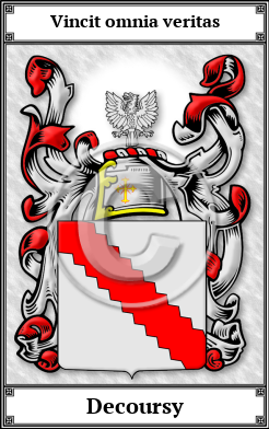 Decoursy Family Crest Download (JPG)  Book Plated - 150 DPI