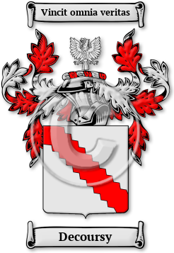Decoursy Family Crest Download (jpg) Legacy Series - 150 DPI