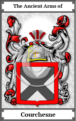 Courchesne Family Crest Download (JPG)  Book Plated - 150 DPI