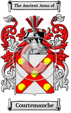 Courtemanche Family Crest Download (JPG) Heritage Series - 600 DPI