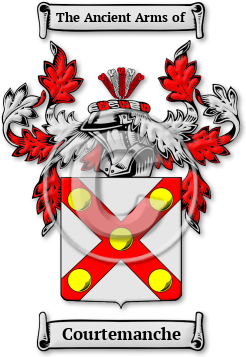 Courtemanche Family Crest Download (jpg) Legacy Series - 150 DPI