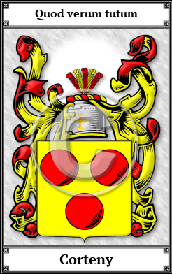 Corteny Family Crest Download (JPG)  Book Plated - 150 DPI