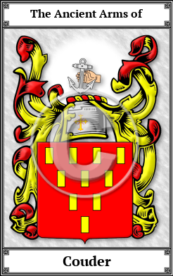 Couder Family Crest Download (JPG)  Book Plated - 150 DPI