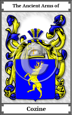Cozine Family Crest Download (JPG)  Book Plated - 150 DPI