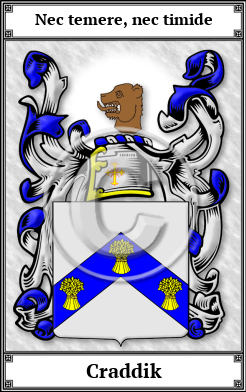 Craddik Family Crest Download (JPG)  Book Plated - 150 DPI
