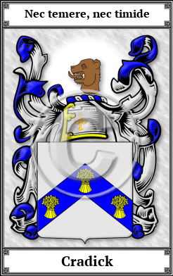 Cradick Family Crest Download (JPG)  Book Plated - 150 DPI