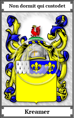 Kreamer Family Crest Download (JPG)  Book Plated - 150 DPI