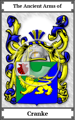 Cranke Family Crest Download (JPG) Book Plated - 600 DPI