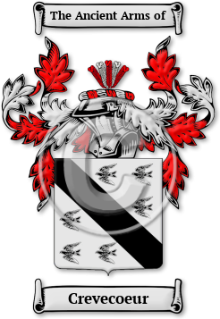 Crevecoeur Family Crest Download (jpg) Legacy Series - 150 DPI