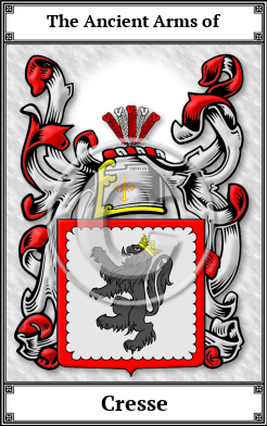 Cresse Family Crest Download (JPG) Book Plated - 600 DPI