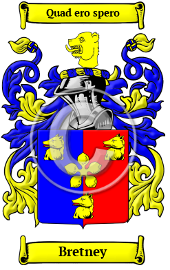 Bretney Family Crest/Coat of Arms