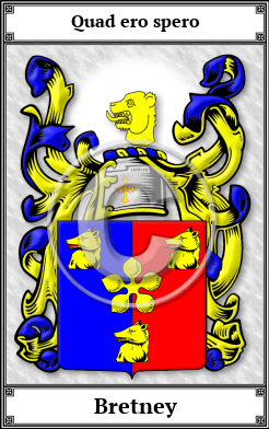 Bretney Family Crest Download (JPG)  Book Plated - 150 DPI