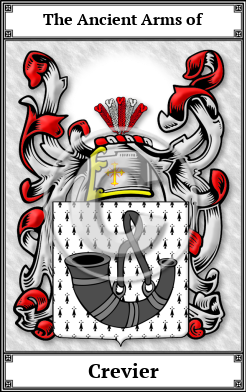 Crevier Family Crest Download (JPG)  Book Plated - 150 DPI