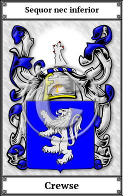 Crewse Family Crest Download (JPG)  Book Plated - 150 DPI