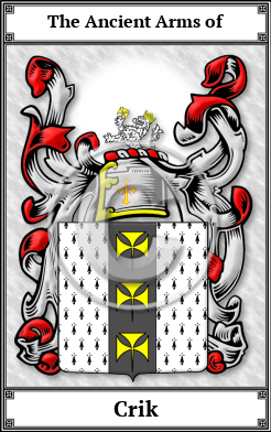 Crik Family Crest Download (JPG) Book Plated - 600 DPI