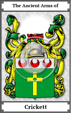 Crickett Family Crest Download (JPG)  Book Plated - 150 DPI