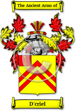 D'criel Family Crest Download (jpg) Legacy Series - 150 DPI